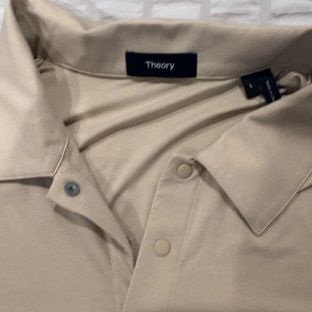Theory Men's Casual Beige Button Down Shirt (see pics)